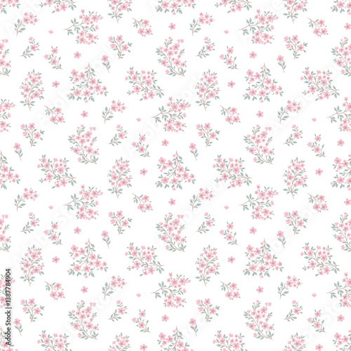 Vintage floral pattern, flower seamless pattern, Hand drawn flower background, small flower design. ditsy pattern. Ditsy floral print for packaging, textile, wrapping paper, wallpaper, Fashion