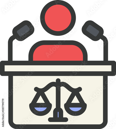 Witness Statement Filled Line Icon