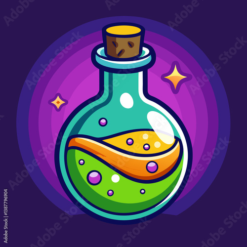 Printable potion bottle vector art for instant digital download and creative design use.