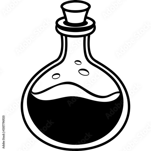 Printable potion bottle vector art for instant digital download and creative design use.
