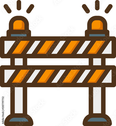Road Barrier Filled Line Icon