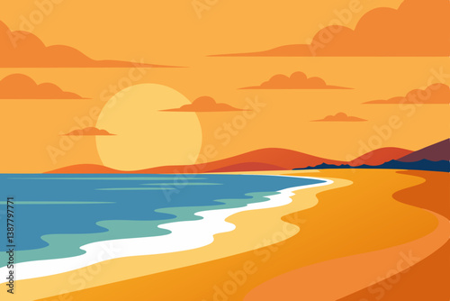 sunset on the beach