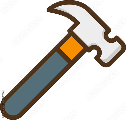 Hammer Filled Line Icon