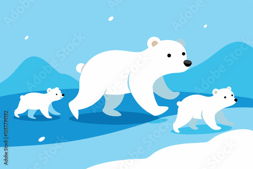 polar bear in the snow