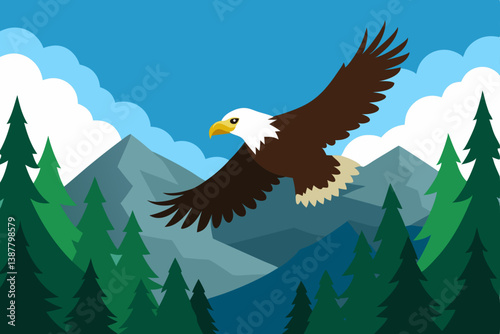 bald eagle in the mountains