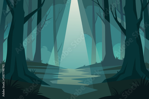 misty morning in the forest