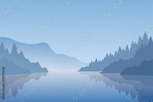 mountain landscape with lake
