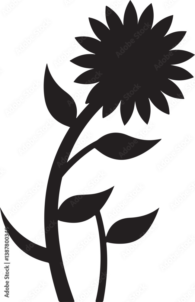 Fototapeta premium Sunflower Silhouette SVG Bundle | Floral Flower Vector Clipart Pack
