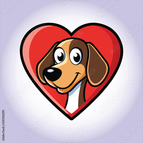 Cute coonhound Heart Love Cartoon photo