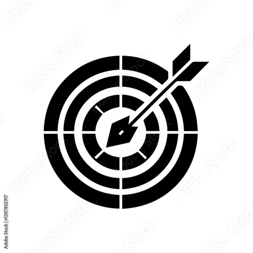 Target with arrow icon with transparent background
