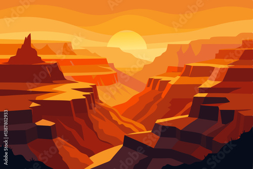 sunset in the mountains