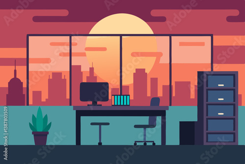vector illustration of modern city
