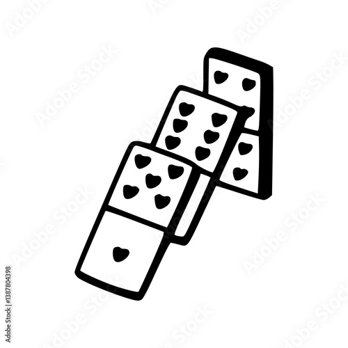 love domino tiles line art