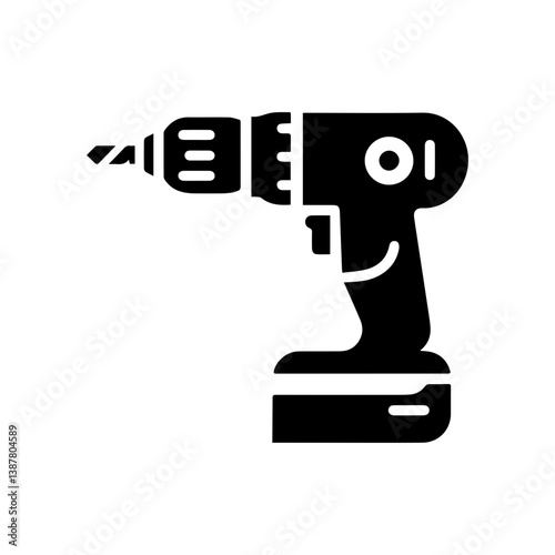 Electric drill icon with transparent background