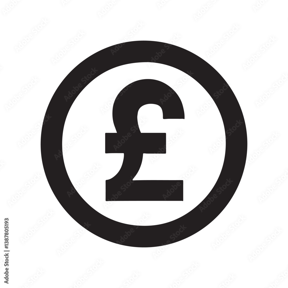 uk british pound sign currency icon vector flat illustration design on white background uk british pound sign currency icon vector flat illustration design on white background