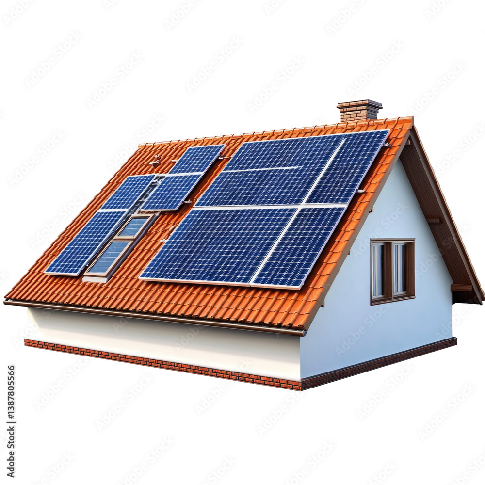 Roof Solar Panels on transparent background Roof Solar Panels on transparent background