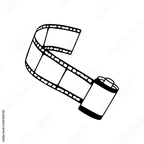 vintage film reel vector drawing