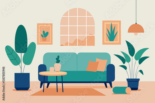 living room interior with furniture