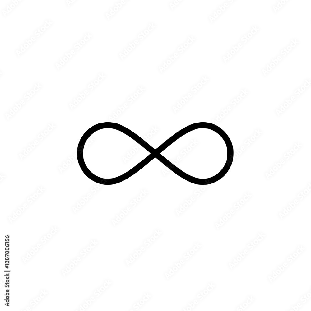 Minimalistic icon of a simple infinity symbol on a white background Minimalistic icon of a simple infinity symbol on a white background
