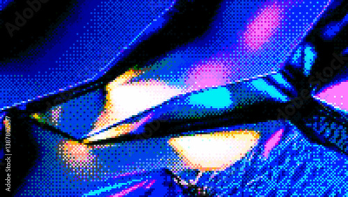 Halftone Dot Pixelated Grid Background