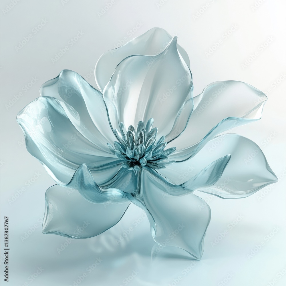 Fototapeta premium Delicate 3D Underwater Flower with Gently Curved Petals