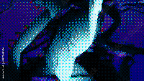 Abstract Gradient Pixel Raster Background