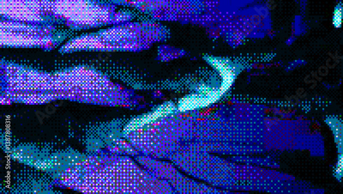 Abstract Pixelated Halftone Structure Background