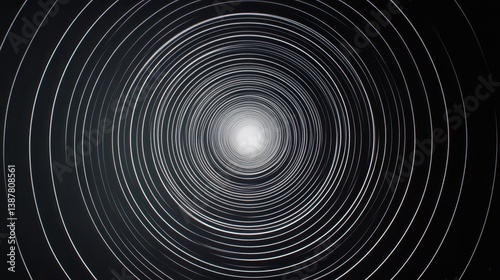 A series of concentric circles converging towards a brilliant center, a path towards ultimate unity. 4k
