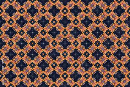 Seamless Cloth Endless Visual Decoration Digital Fashion Texture Perspective Geometric Tile Fabric Shape Symmetric Template Graphic Luxury Interior Textile Art Design Wallpaper Background Pattern.