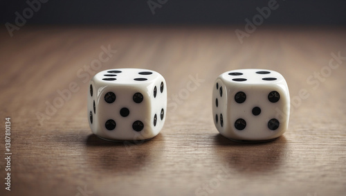 Two Dice with Black Dots for Gaming and Luck Themes photo