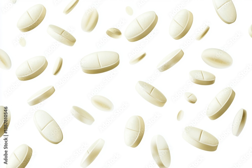 Floating pills in the air Floating pills in the air