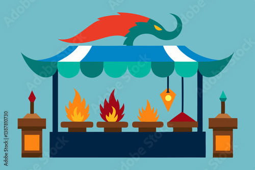 vector illustration of a burning candle
