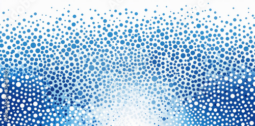 Blue gradient background with halftone dots creates visually appealing design. varying shades of blue evoke sense of calm and tranquility, perfect for various creative projects