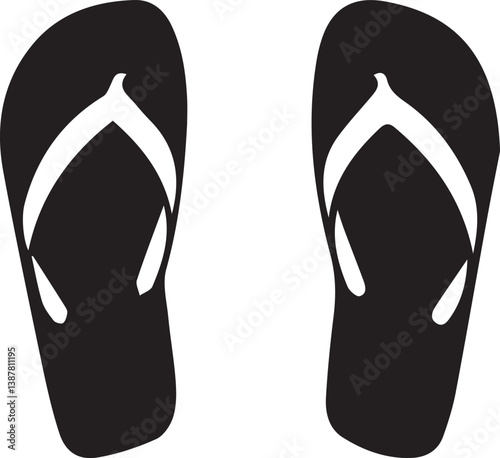 Flip flops icon isolated on white background. Vector illustration.