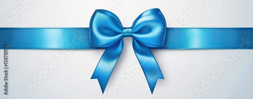 beautiful blue ribbon with bow, elegantly displayed against light background, evokes feelings of celebration and joy. Perfect for gifts and special occasions