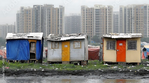 Urban Poverty Slums vs Highrises.