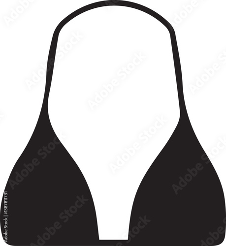 Silhouette of a woman in a swimsuit on a white background
