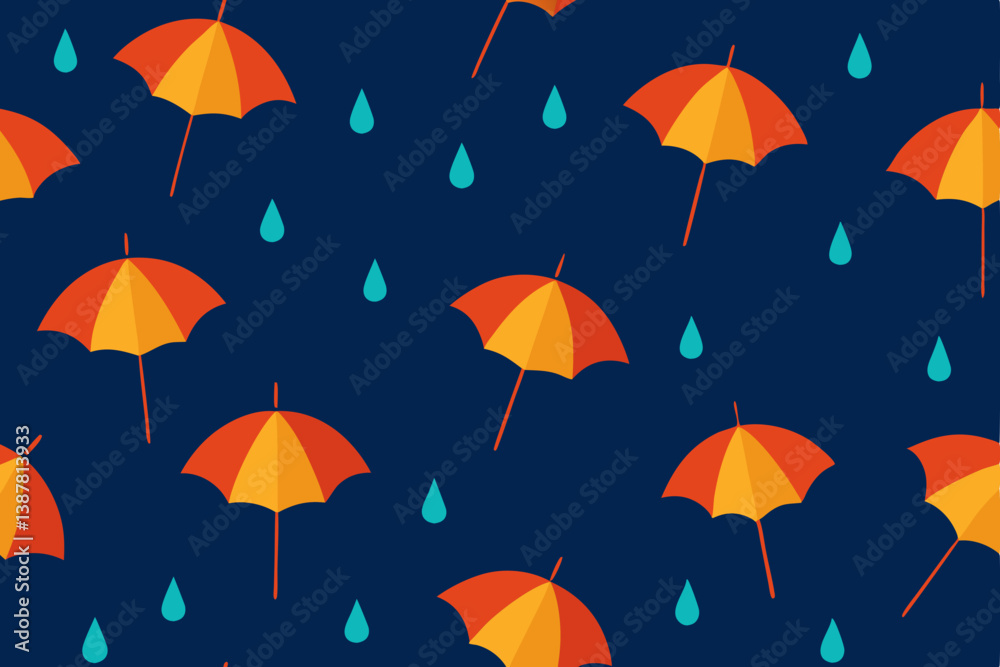 seamless pattern with colorful umbrellas