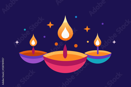 burning candle on a blue background