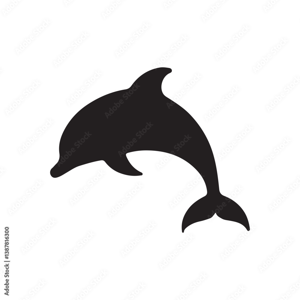 Fototapeta premium dolphin silhouette isolated on white