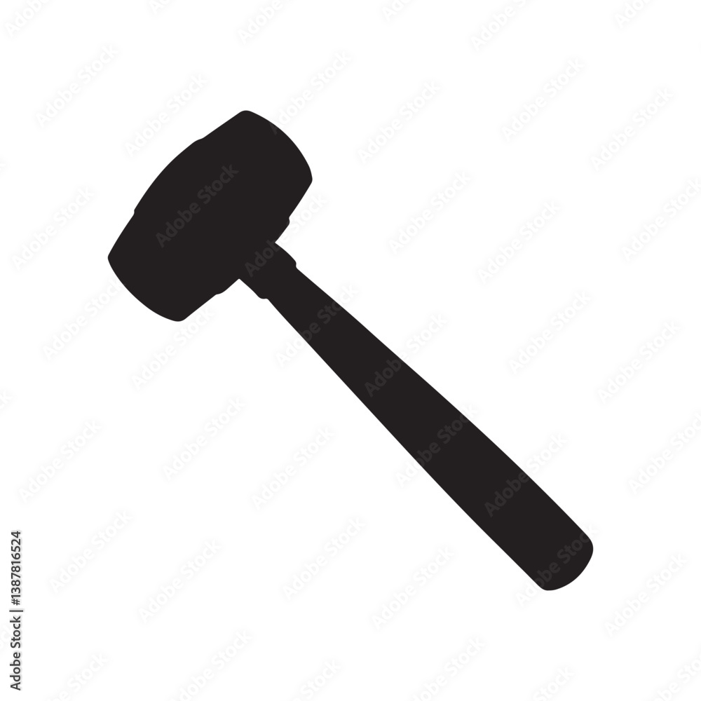 Rubber mallet silhouette vector illustration design on white background