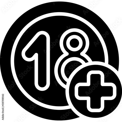 Age Restriction Icon Vector Element