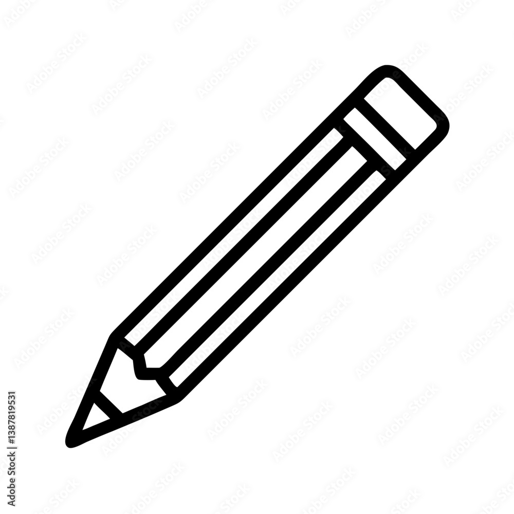 Fototapeta premium Pencil icons symbolize creativity and artistic expression. Essential for drawing, writing, and educational themes, these designs reflect the art of communication through simple tools.