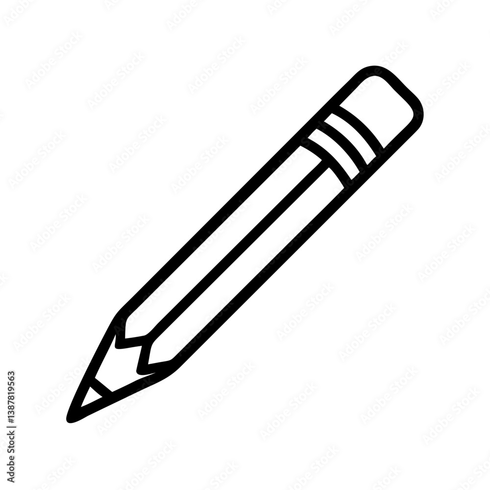 Fototapeta premium Pencil icons symbolize creativity and artistic expression. Essential for drawing, writing, and educational themes, these designs reflect the art of communication through simple tools.