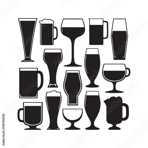 set of wine glasses vector