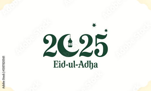 eid ul adha Mubarak 2025 -  Eid-ul-Adha Celebration Design - Crescent Moon, Lantern, and Starry Festive Elements
