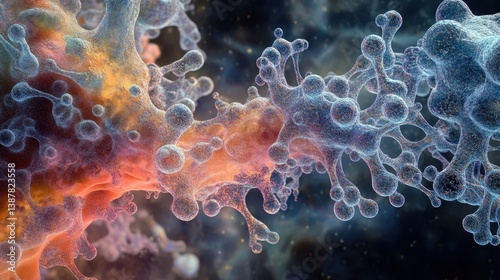 High resolution imagery of microtubules within a eukaryotic cell. 4k,space for text,