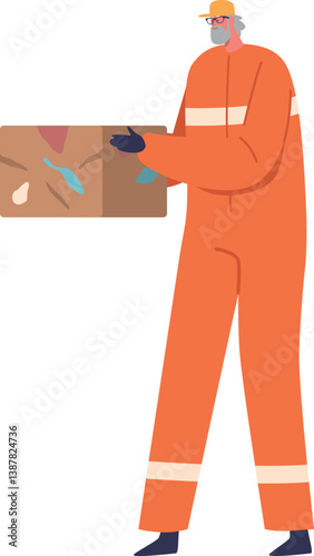 Worker doing garbage sorting job