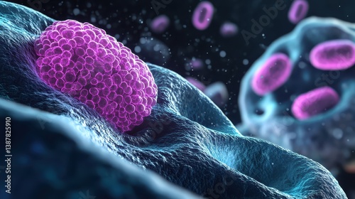 Close examination of structures involved in cell communication. 4k,space for text,