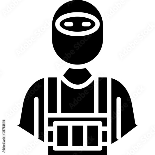 Terrorist Icon Vector Element